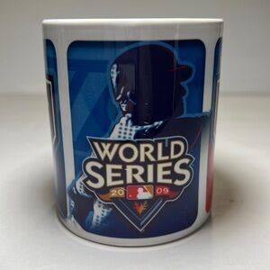 NY World Series 2009 official Major League Baseball Coffee Mug Yankees Beat P